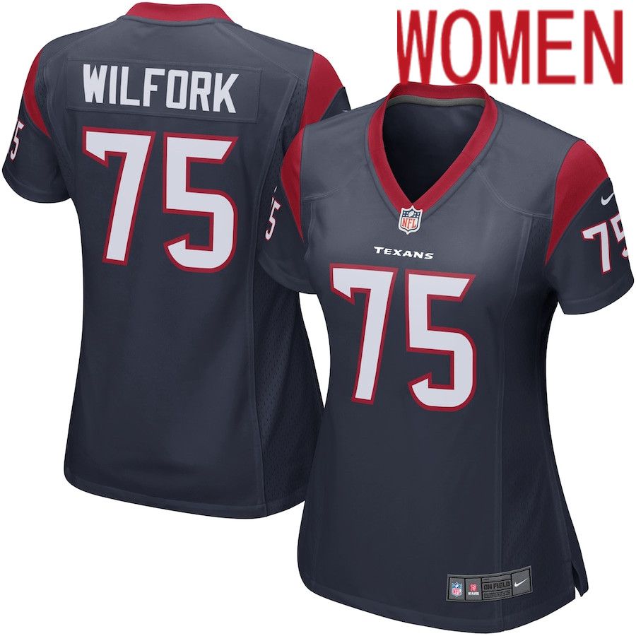 Women Houston Texans #75 Vince Wilfork Nike Navy Blue Game NFL Jersey